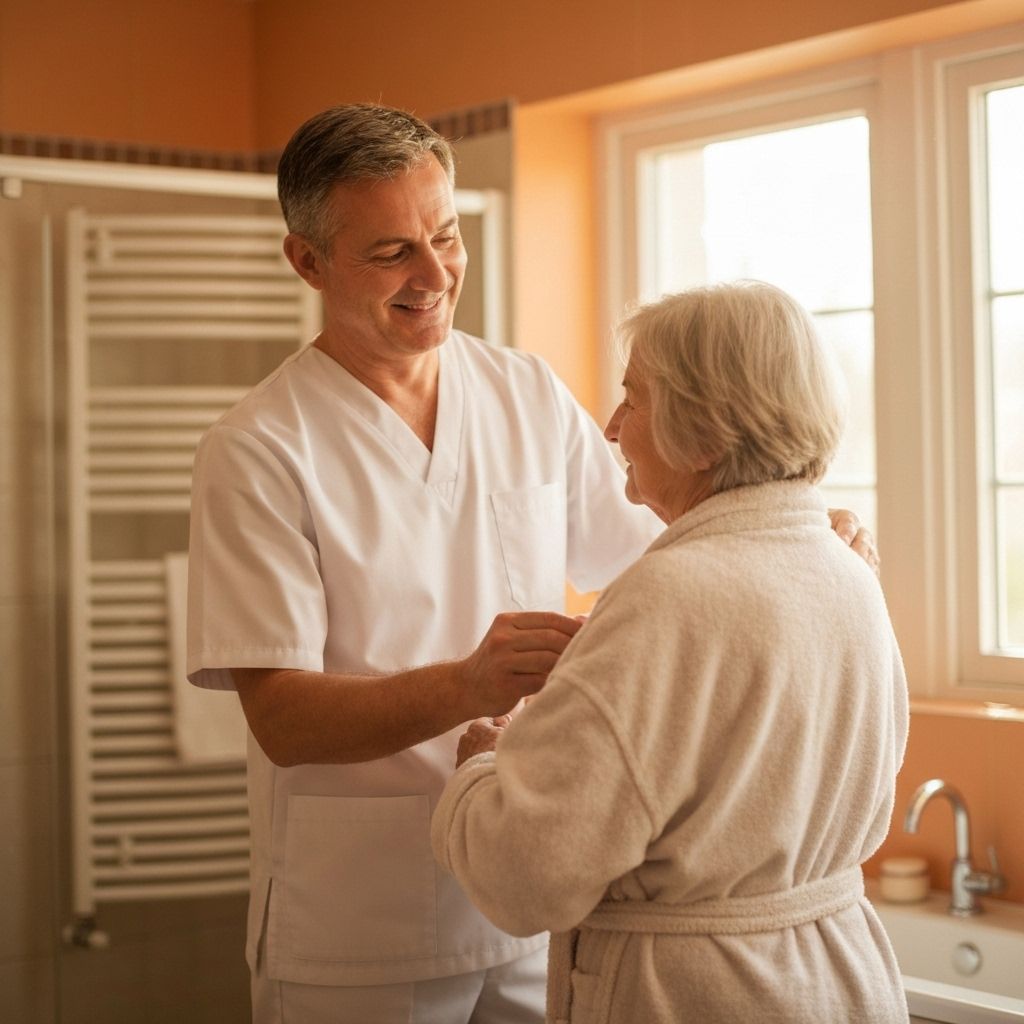 Caregiver helping with daily activities
